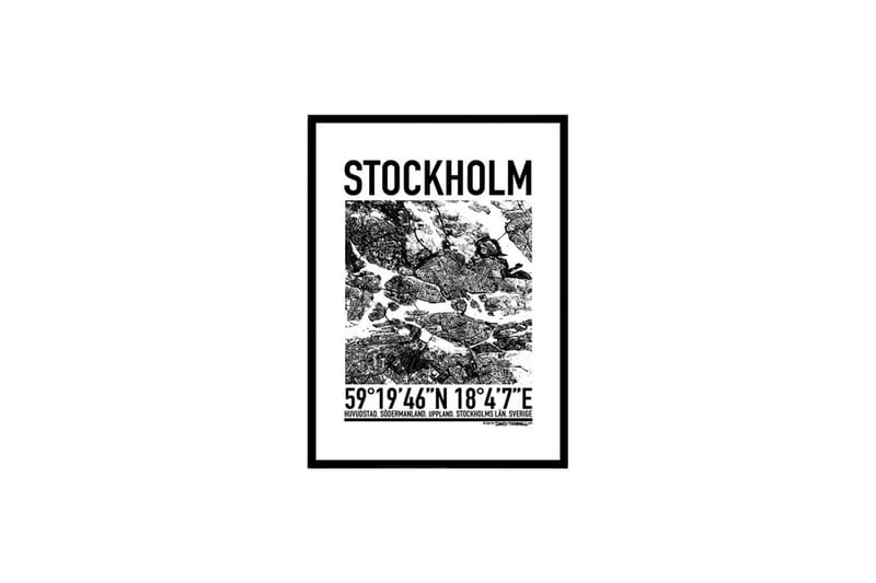 Poster Stockholm map 30x40 cm - Finns i flera Storlekar - Heminredning - Väggdekor - Posters