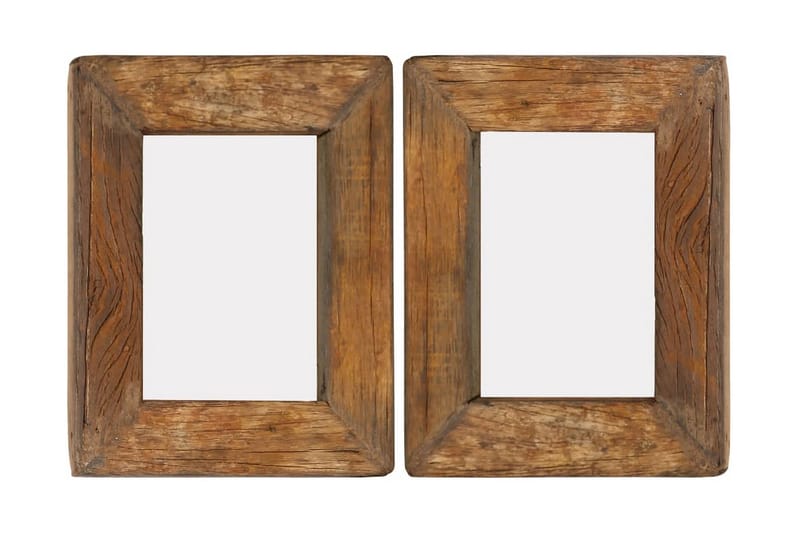 Fotoramar 2 st 23x28 cm massivt återvunnet trä och glas - Brun - Inredning - Väggdekor - Ram & tavelram - Fotoram
