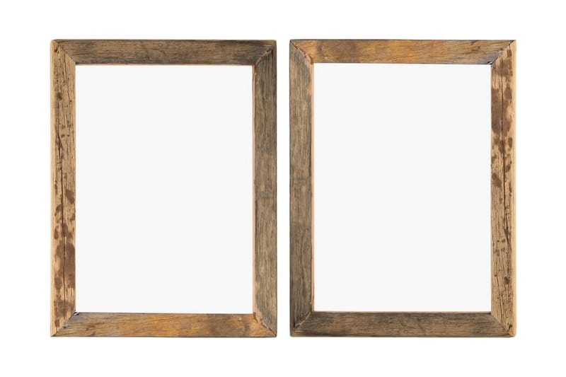 Fotoramar 2 st 50x60 cm massivt återvunnet trä och glas - Brun - Inredning - Väggdekor - Ram & tavelram - Fotoram