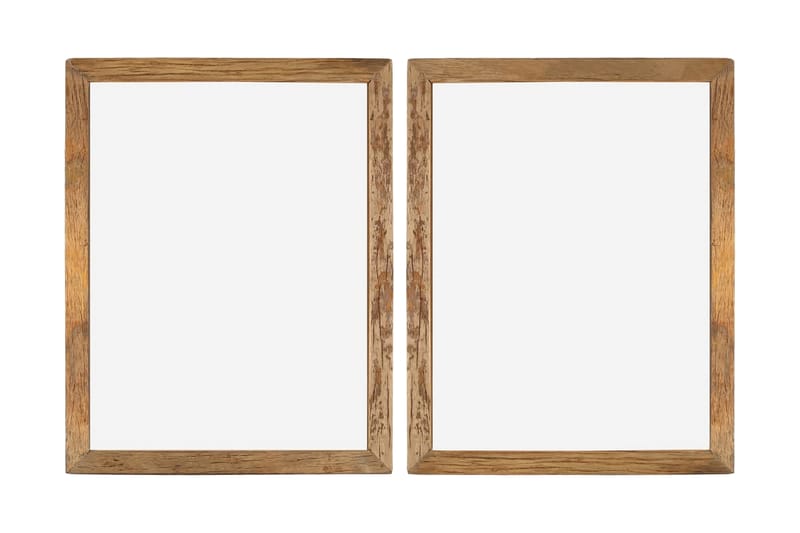 Fotoramar 2 st 90x70 cm massivt återvunnet trä och glas - Brun - Inredning - Väggdekor - Ramar - Poster ram