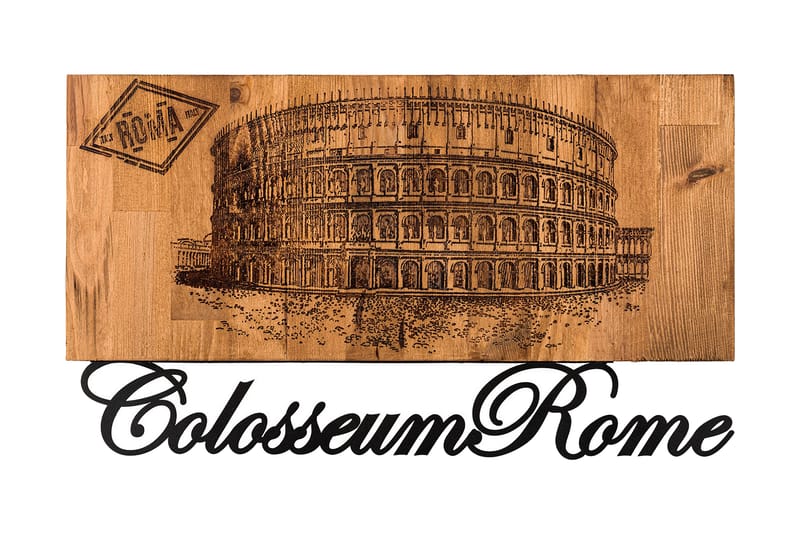 Colosseum Väggdekor - Svart/Valnöt - Inredning - Väggdekor - Skylt - Plåtskyltar