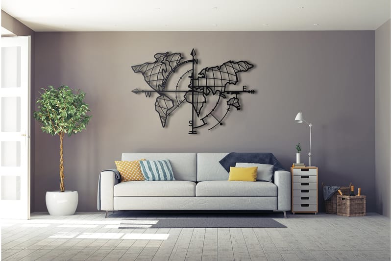Decorative Metal Wall Accessory 65x95 - Svart - Inredning - Väggdekor - Skylt - Plåtskyltar