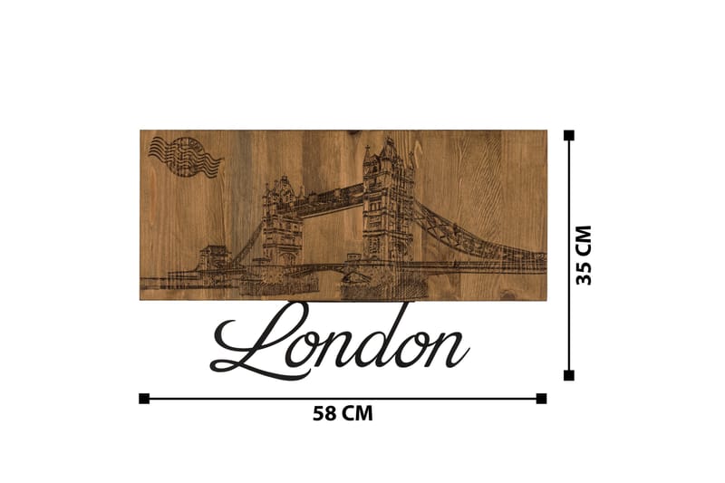 London Väggdekor - Svart/Valnöt - Inredning - Väggdekor - Skylt - Plåtskyltar