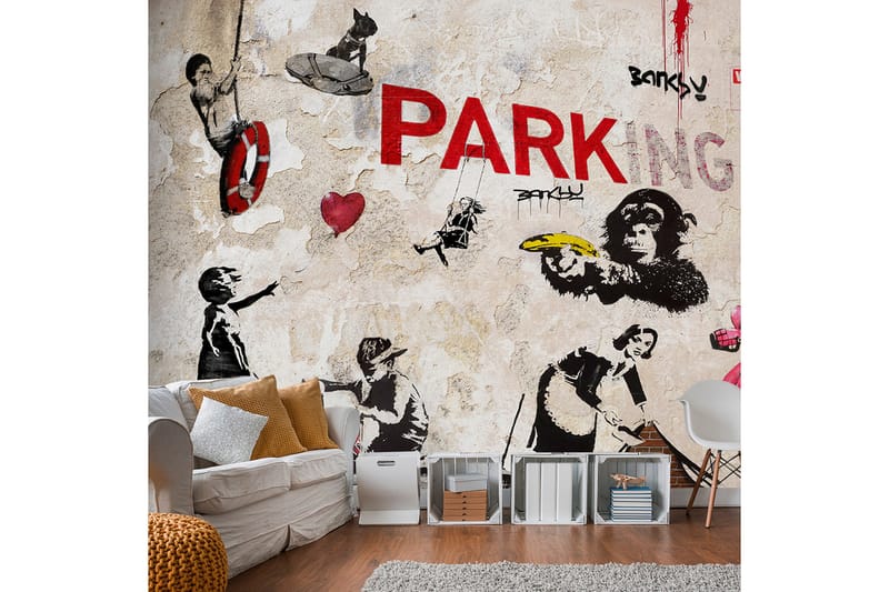 Fototapet Banksy Graffiti Collage 300x210 - Artgeist sp. z o. o. - Inredning - Väggdekor - Tapet & tapettillbehör - Fototapet
