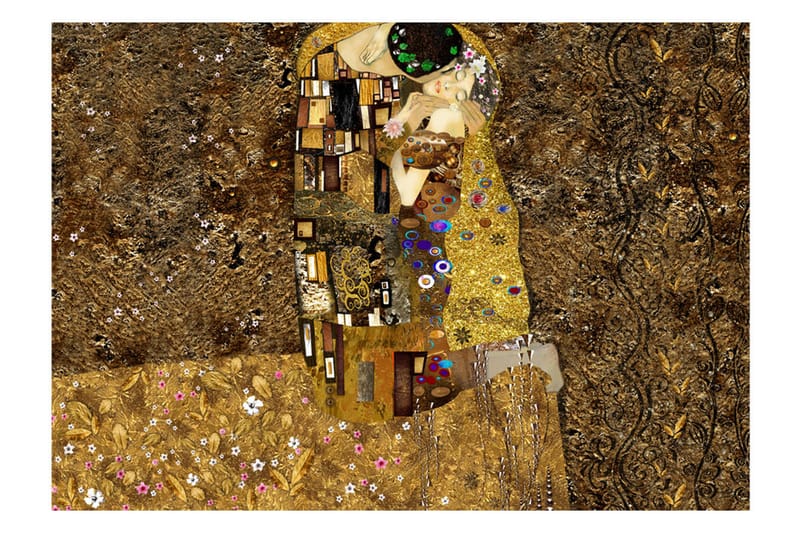 Fototapet Klimt Inspiration Golden Kiss 300x210 - Artgeist sp. z o. o. - Inredning - Väggdekor - Tapet & tapettillbehör - Fototapet