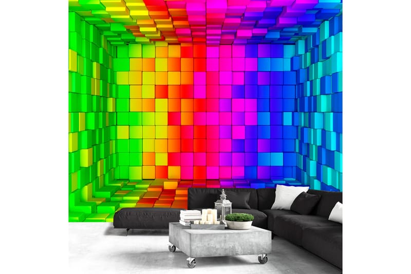 Fototapet Rainbow Cube 300x210 - Artgeist sp. z o. o. - Inredning - Väggdekor - Tapet & tapettillbehör - Fototapet