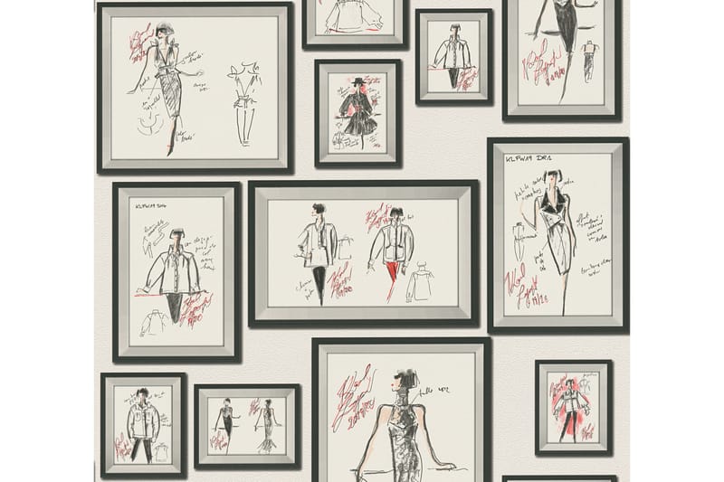Designer Tapet Sketch by Karl Lagerfeld - AS Creation - Inredning - Väggdekor - Tapet & tapettillbehör - Mönstrad tapet