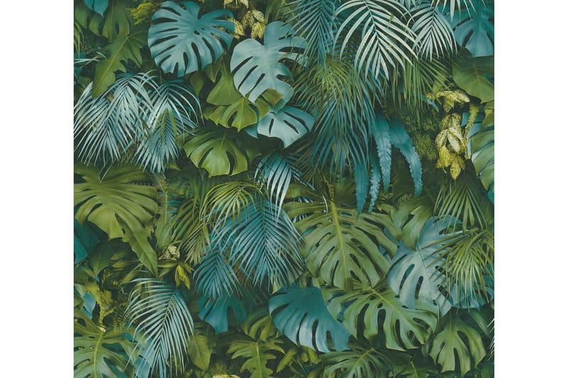 Jungle Tapet Grönery Ovävd Grön Blå