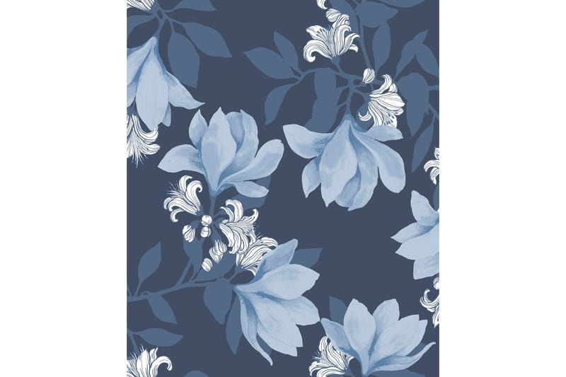 Magnolia Fibertapet Klassiker 2 0,53x11,2 m Mörkblå - Vallila - Inredning - Väggdekor - Tapet & tapettillbehör - Mönstrad tapet