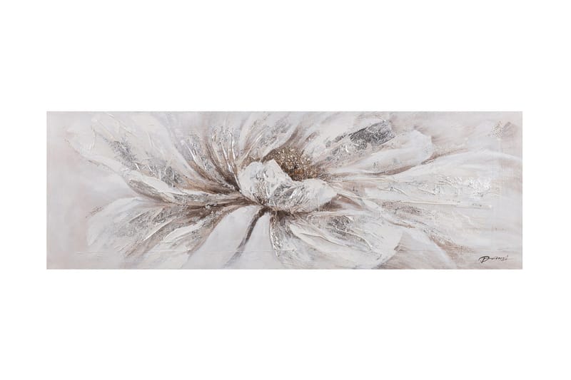 Oljemålning 50x150cm Vit blomma - Heminredning - Väggdekor - Tavlor & konst