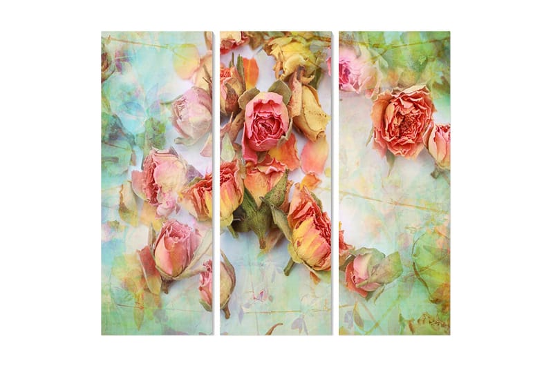 Canvastavla Floral 3-pack Flerfärgad - 20x50 cm - Inredning - Tavlor & konst - Canvastavlor