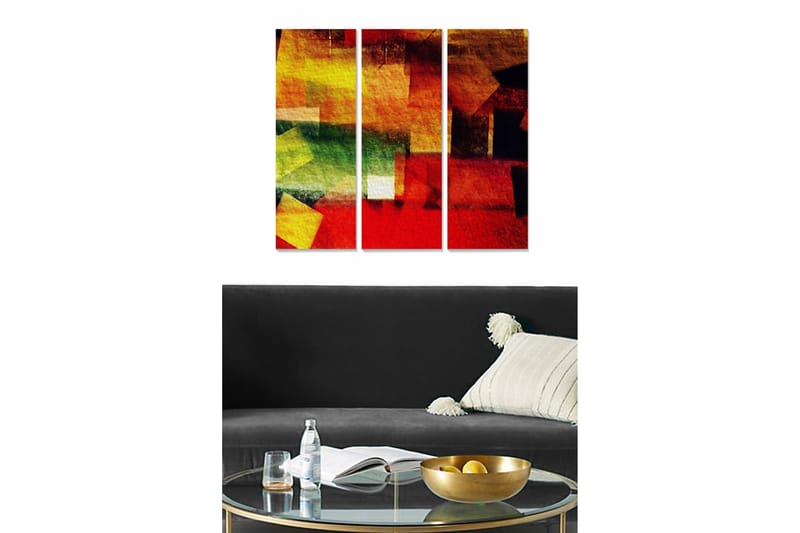 Canvastavla Abstract 3-pack Flerfärgad - 20x50 cm - Heminredning - Väggdekor - Posters