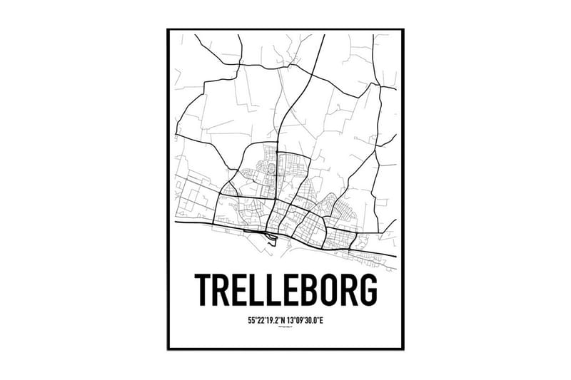 Poster Trelleborg Karta 40x50 - 40x50 | Trademax
