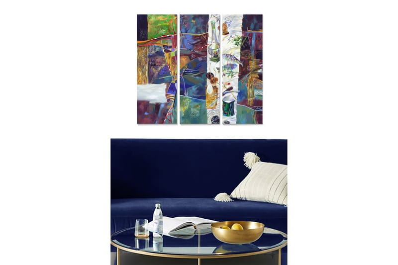 Tavla Abstract 3-pack Flerfärgad - 20x50 cm - Heminredning - Väggdekor - Posters