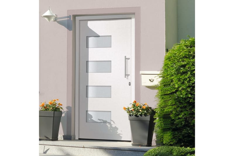 Ytterdörr aluminium och PVC vit 100x210 cm - Vit - Hus & renovering - Bygg - Dörrar & Portar - Ytterdörrar - Enkelytterdörr
