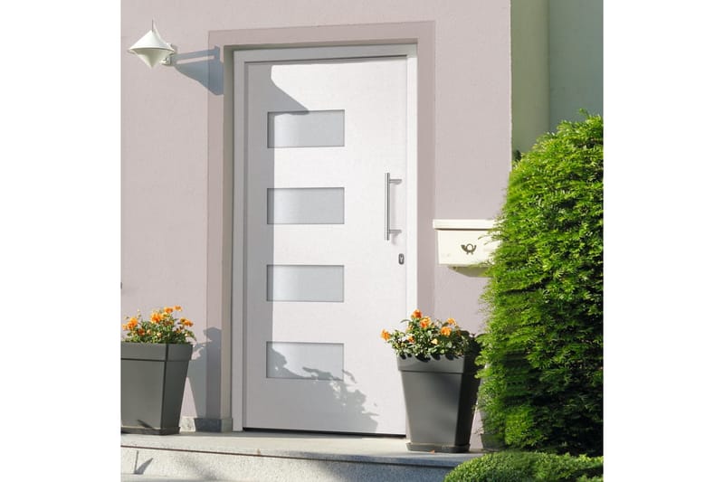 Ytterdörr aluminium och PVC vit 110x210 cm - Vit - Hus & renovering - Bygg - Dörrar & Portar - Ytterdörrar - Enkelytterdörr