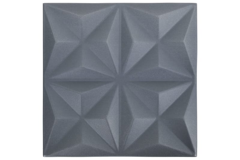 3D Väggpaneler 12 st 50x50 cm origami grå 3 m² - Grå - Hus & renovering - Bygg - Golv, vägg & tak - Skivmaterial & byggskiva - Innerpanel