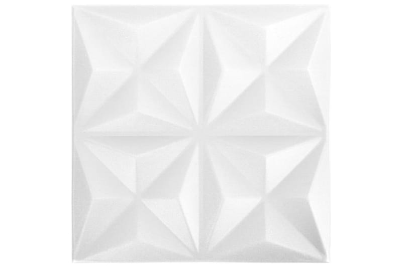 3D Väggpaneler 12 st 50x50 cm origami vit 3 m² - Vit - Hus & renovering - Bygg - Golv, vägg & tak - Skivmaterial & byggskiva - Innerpanel