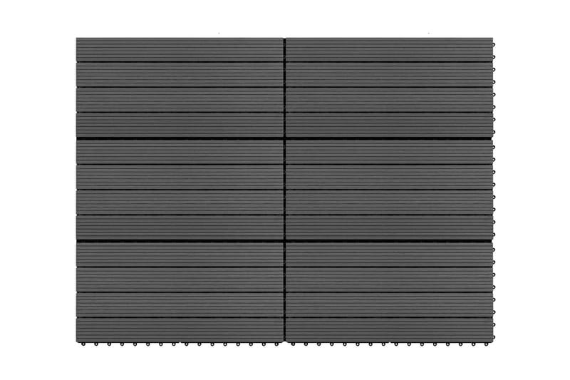 Markplattor 6 st WPC 60x30 cm 1,08 m² svart - Svart - Utemöbler - Balkong - Golv balkong - Trall balkong