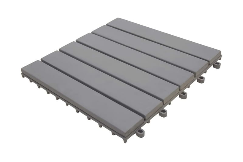 Trall 10 st grå 30x30 cm massivt akaciaträ - Grå - Utemöbler - Balkong - Golv balkong - Trall balkong
