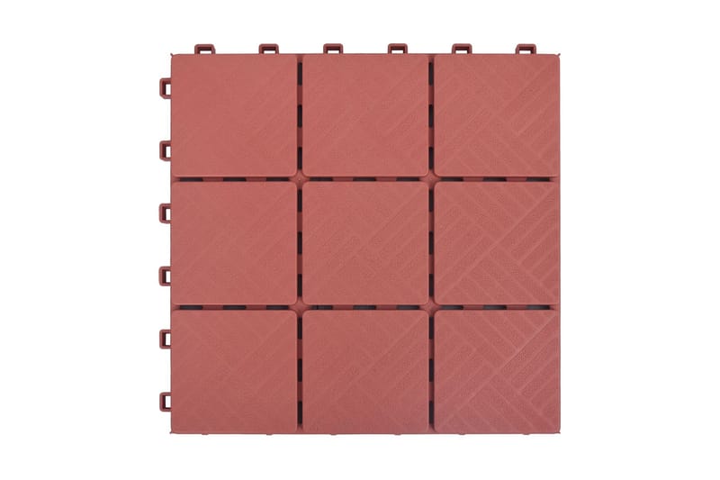 Trall 10 st röd 30,5x30,5 cm plast - Röd - Hus & renovering - Bygg - Golv, vägg & tak - Golv - Utegolv & trallgolv