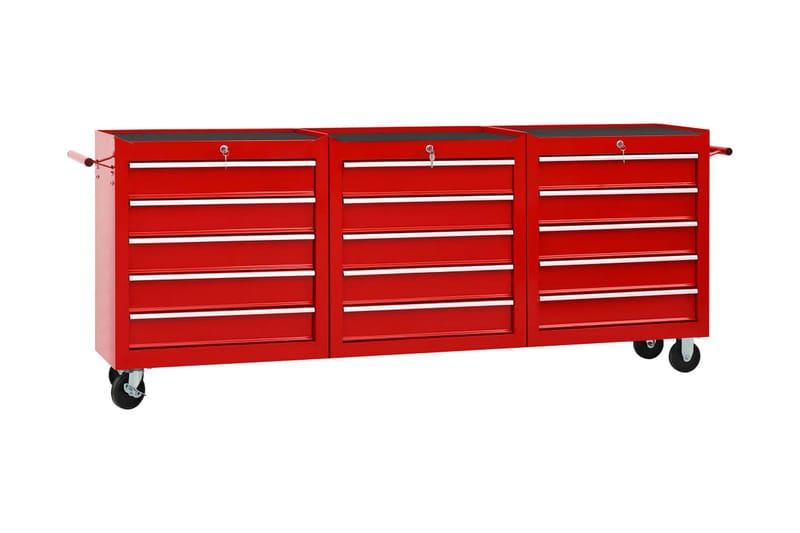 Verktygsvagn med 15 lådor stål röd - Röd - Hus & renovering - Garage & verkstad - Garageinredning & garageförvaring - Verktygsvagn