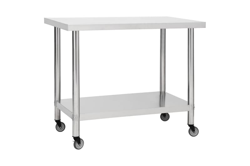 Arbetsbord med hjul 100x60x85 cm rostfritt stål - Hus & renovering - Garage & verkstad - Garageinredning & garageförvaring