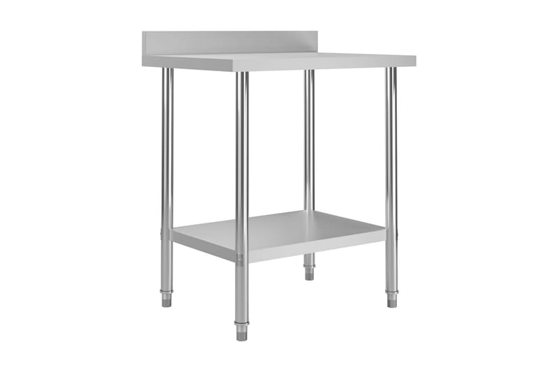 Arbetsbord med stänkskydd 80x60x93 cm rostfritt stål - Silver - Hus & renovering - Garage & verkstad - Garageinredning & garageförvaring