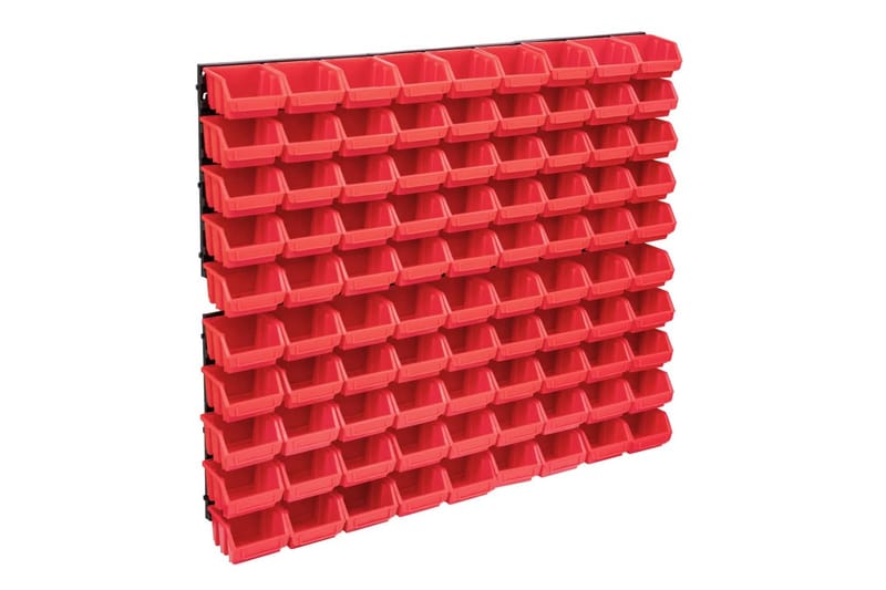 Sortimentlådsats med väggpaneler 96 delar röd och svart