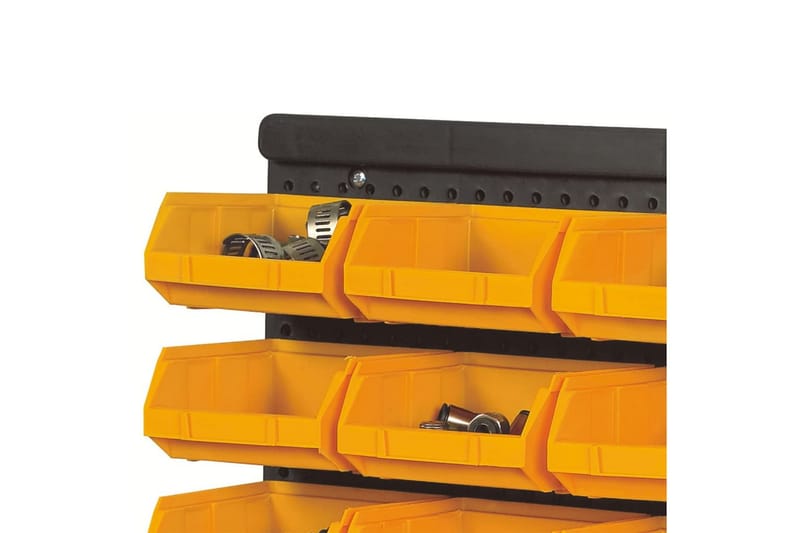Väggmonterade sortimentslådor 32 delar gul och svart - Gul - Hus & renovering - Garage & verkstad - Garageinredning & garageförvaring