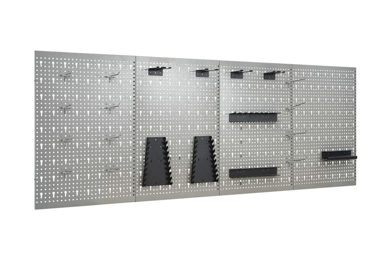 Väggmonterade verktygstavlor 4 st 40x58 cm stål - Grå - Belysning & el - Inomhusbelysning & Lampor - Golvlampa