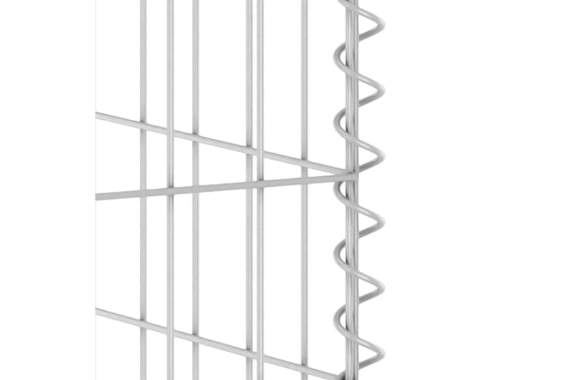 Gabionmur för soptunnor galvaniserat stål 250x100x110 cm - Silver - Hus & renovering - Insynsskydd & inhägnad - Mur - Gabion