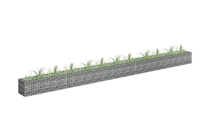 Planteringsgabion upphöjd galvaniserat stål 450x30x30 cm - Silver - Hus & renovering - Insynsskydd & inhägnad - Mur - Gabion