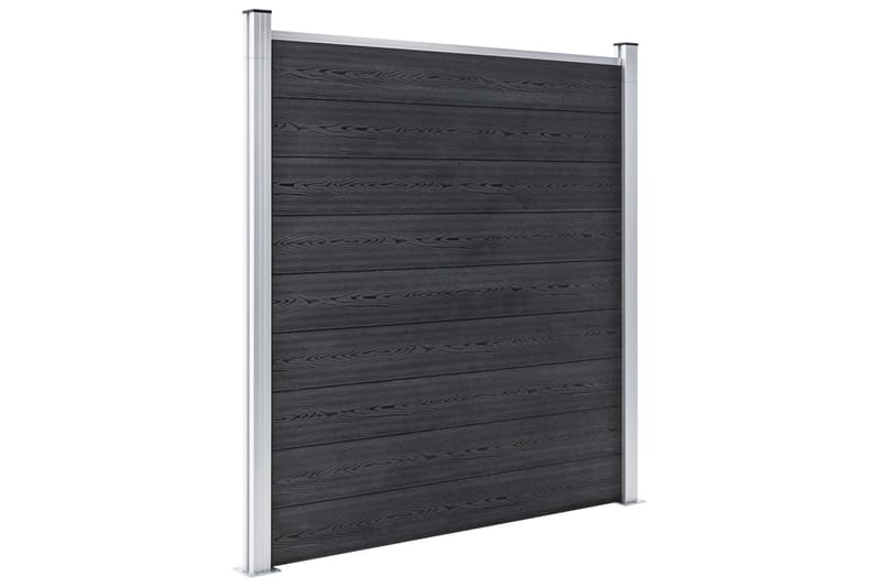 WPC-staketpanel 9 fyrkantig + 1 vinklad 1657x186 cm grå
