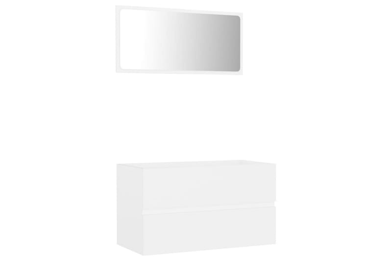 Badrumsmöbler 2 delar set vit spånskiva - Vit - Hus & renovering - Kök & bad - Badrum - Badrumsmöbler - Kompletta möbelpaket