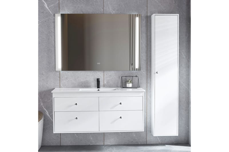 Badrumspaket Kommod 120cm Högskåp och LED-spegel 120 cm Silv - Lyfco - Hus & renovering - Kök & bad - Badrum - Badrumsmöbler & badrumsinredning - Kompletta möbelpaket badrum