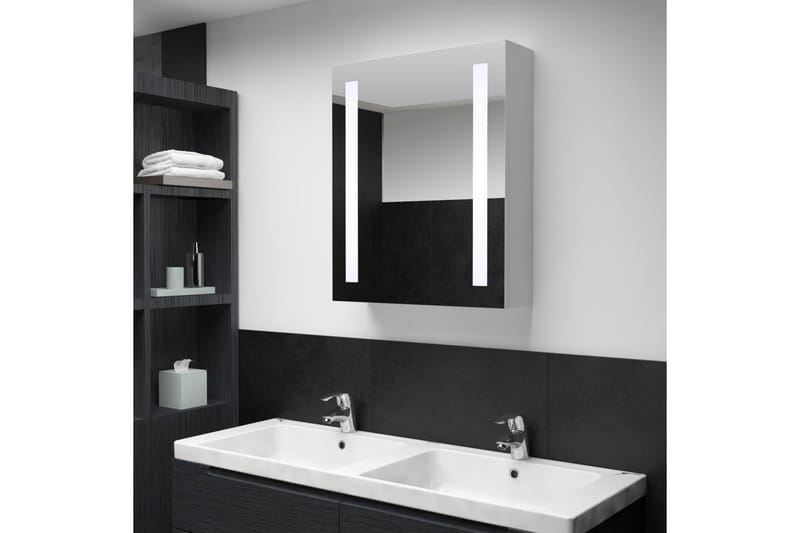 Badrumsskåp med spegel LED 50x13x70 cm - Vit - Hus & renovering - Kök & bad - Badrum - Badrumsmöbler - Spegelskåp