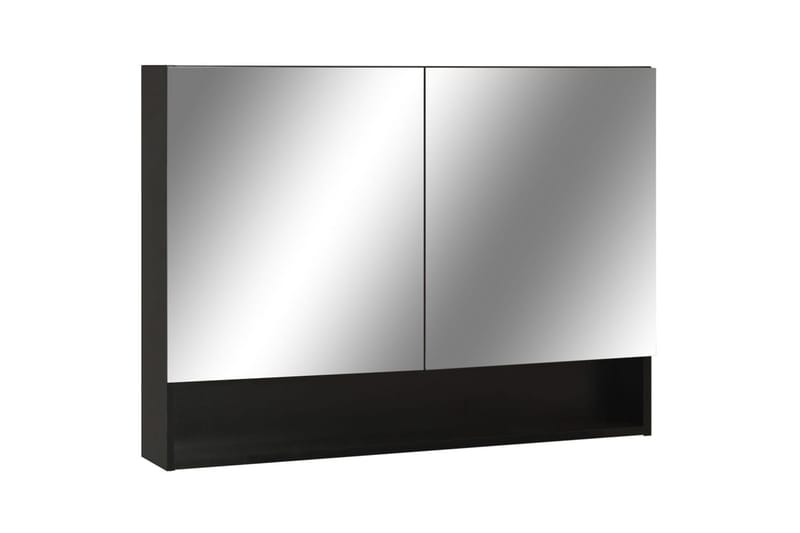 LED-Spegelskåp för badrum svart 80x15x60 cm MDF - Svart - Hus & renovering - Kök & bad - Badrum - Badrumsmöbler & badrumsinredning - Tvättställsskåp & kommod