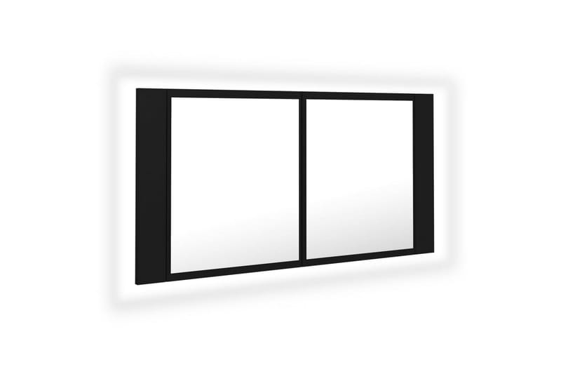 Spegelskåp med LED svart 90x12x45 cm - Svart - Hus & renovering - Kök & bad - Badrum - Badrumsmöbler & badrumsinredning - Spegelskåp badrum