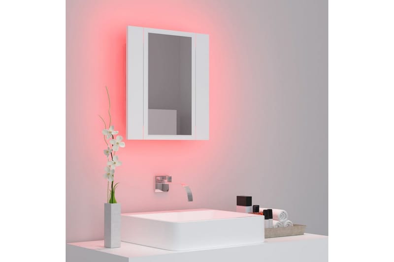 Spegelskåp med LED vit 40x12x45 cm - Vit - Hus & renovering - Kök & bad - Badrum - Badrumsmöbler - Spegelskåp