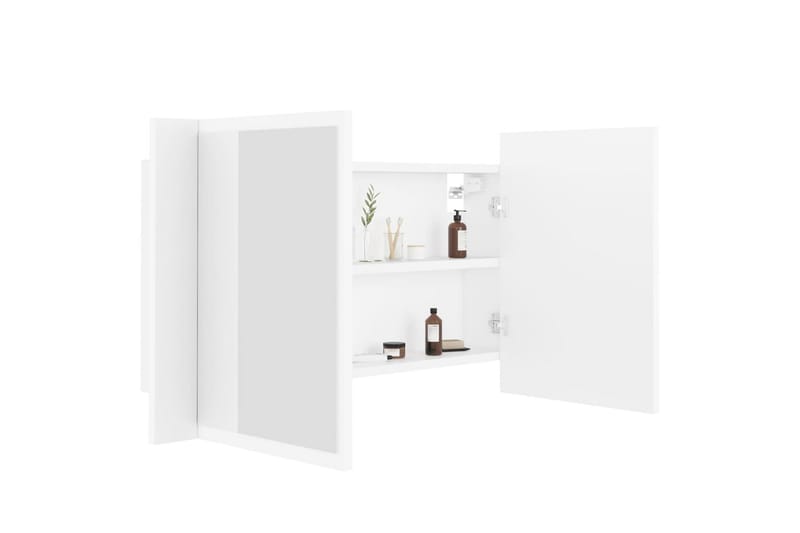 Spegelskåp med LED vit 80x12x45 cm - Vit - Hus & renovering - Kök & bad - Badrum - Badrumsmöbler - Spegelskåp