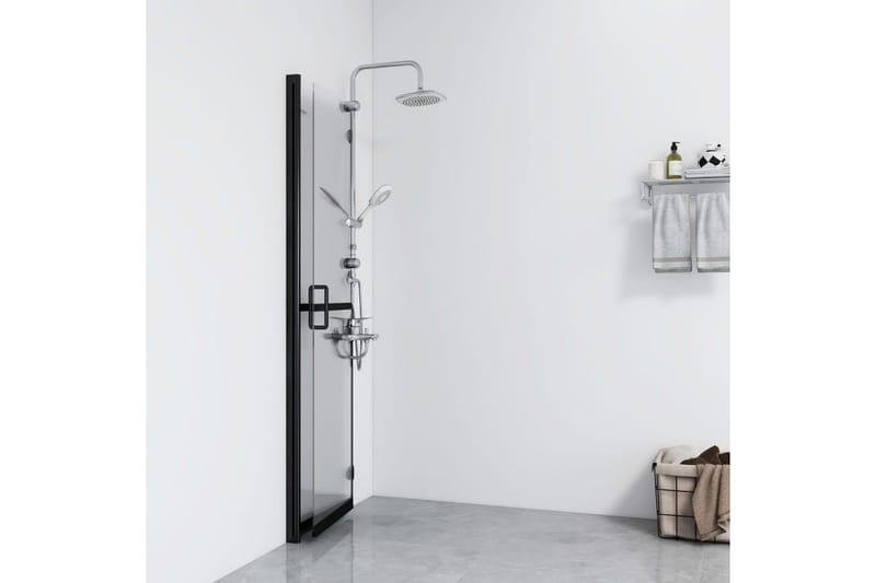 Hopfällbar duschvägg med klart ESG-glas 80x190 cm - Transparent - Hus & renovering - Kök & bad - Badrum - Duschar - Duschväggar