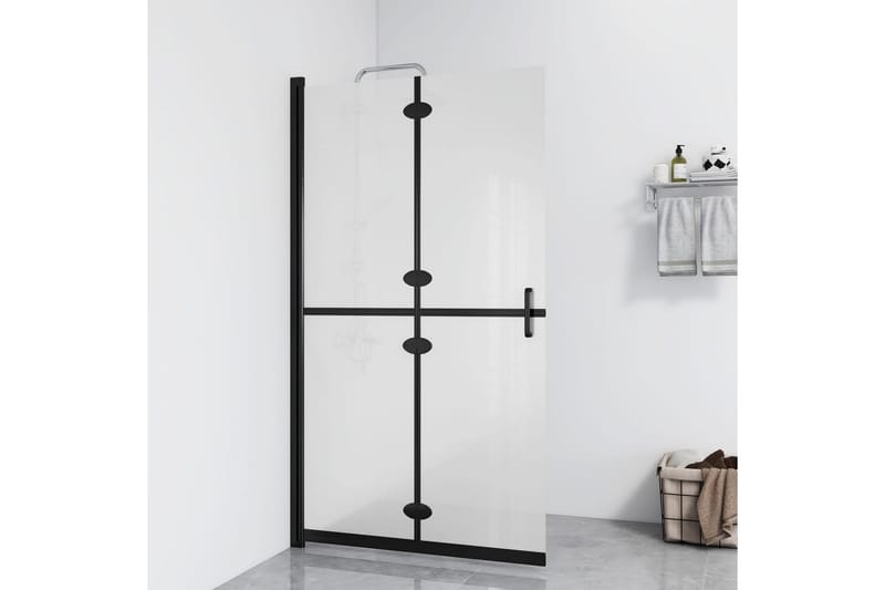 Vikbar duschvägg med frostat ESG-glas 110x190 cm - Transparent - Hus & renovering - Kök & bad - Badrum - Duschar - Duschväggar