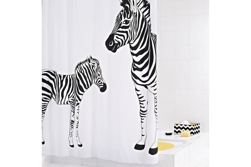 RIDDER Duschdraperi Zebra tyg 180x200 cm 42311 - Hus & renovering - Kök & bad - Badrum - Duscharmatur & dusch tillbehör - Duschdraperi