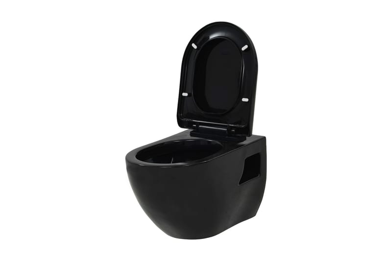 Vägghängd toalett med dold cistern keramik svart - Svart - Hus & renovering - Kök & bad - Badrum - Toalettstol & WC stol - Vägghängd toalett