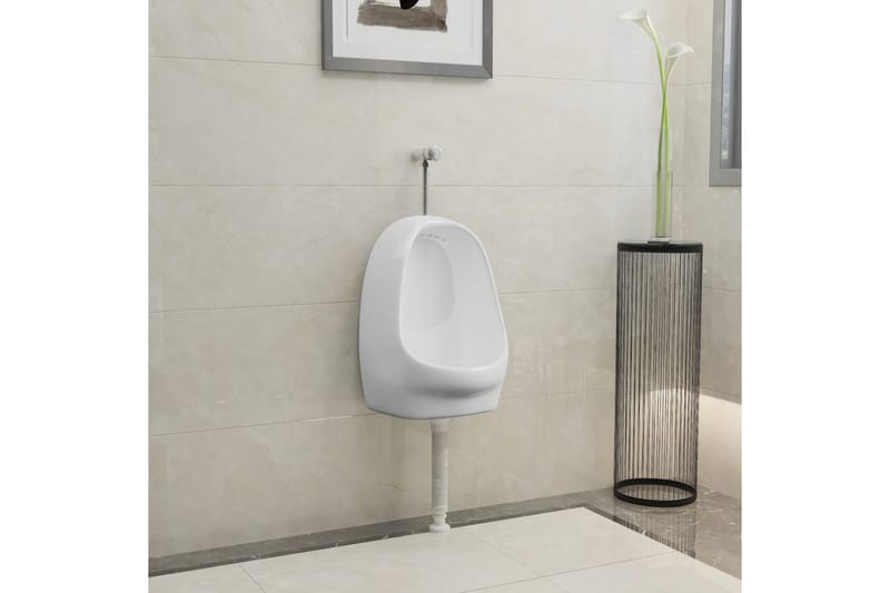 Vägghängd urinoar med spolventil keramisk vit - Vit - Hus & renovering - Kök & bad - Badrum - Toalettstol & WC-stol - Vägghängd toalett