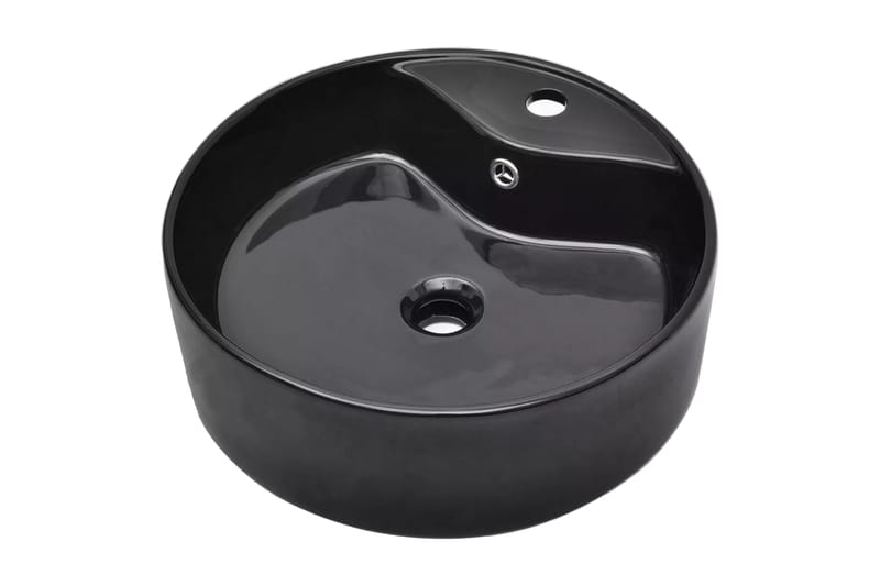 Handfat svart i keramik med kranhål och översvämningshål run - Svart - Möbler - Stolar & fåtöljer - Snurrstol & Gungstol