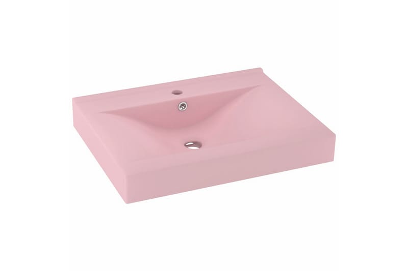 Lyxigt handfat med kranhål matt rosa 60x46 cm keramik - Rosa - Hus & renovering - Kök & bad - Badrum - Tvättställ & handfat - Enkelhandfat