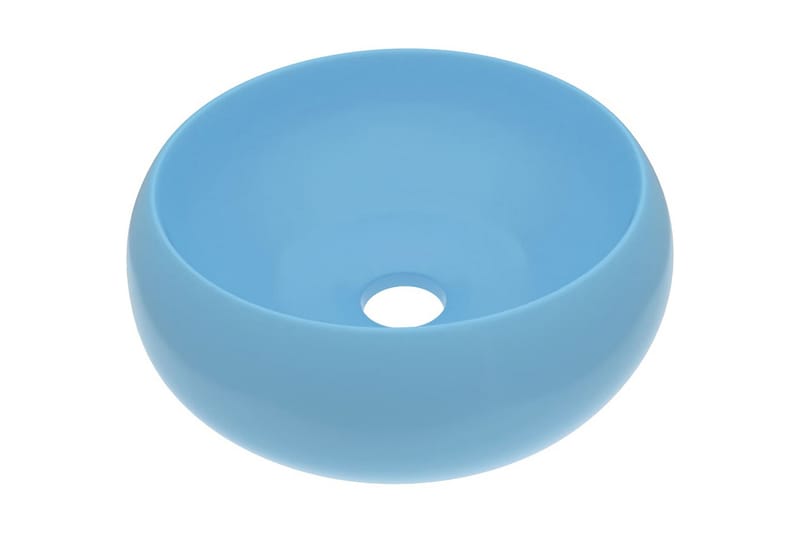 Lyxigt runt handfat matt ljusblå 40x15 cm keramik - Blå - Hus & renovering - Kök & bad - Badrum - Tvättställ & handfat - Enkelhandfat