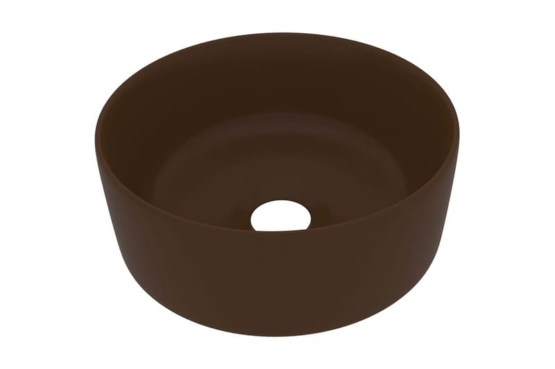 Lyxigt runt handfat matt mörkbrun 40x15 cm keramik - Brun - Hus & renovering - Kök & bad - Badrum - Tvättställ & handfat - Enkelhandfat
